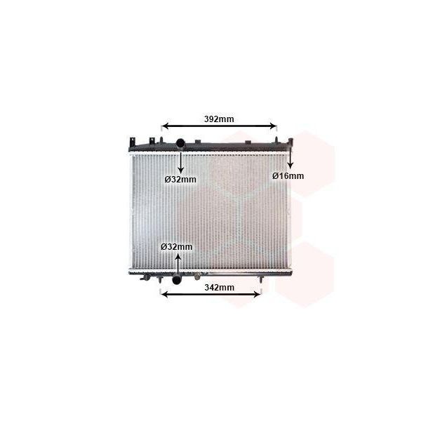 Van Wezel 40002263 Radiatore Raffreddatore Acqua Raffreddatore Motore Adatto A Peugeot 206 Hatchback (2A/C) 206 Cc (2D) 206 Sw (2E/K)-image