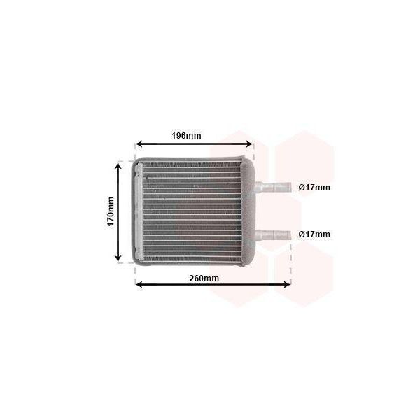 Van Wezel 82006216 Scambiatore Di Calore Radiatore Riscaldamento Interno Per Hyundai Getz (Tb)-image