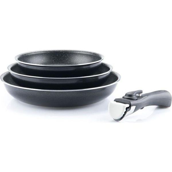 Arthur Martin Set Di 3 Padelle Nere Estraibili 20/24/28 Cm-image