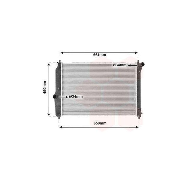 Van Wezel 81002067 Radiatore Acqua Radiatore Motore Per Chevrolet Aveo / Kalos Hatchback (T250, T255) Per Daewoo Kalos (Klas)-image