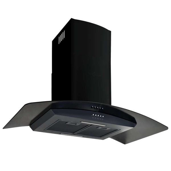 Vidaxl Cofano Estrattore A Parete In Acciaio Inox 756 M³/H 90 Cm Nero-image