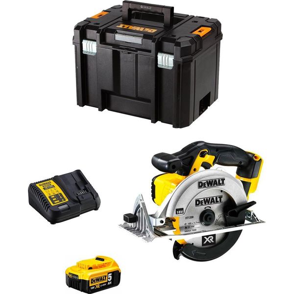 Sega Circolare Portatile Dewalt DCS391P1 (1 X 5,0 Ah + DCB115 + Tstak Vi)-image