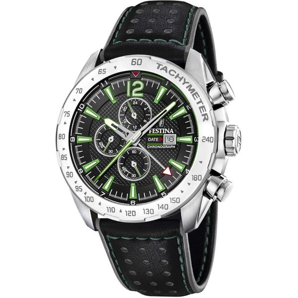 Festina Cronografo Al Quarzo Orologio F204403 Cinturino In Pelle Cronografo Uomo Uomo Uomo Elegante-image