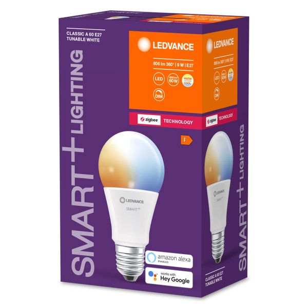 Ledvance 4058075208384 Ledvance Led-Lampe Smart+ Zb CLA60 Tw E27 9 W Matt-image