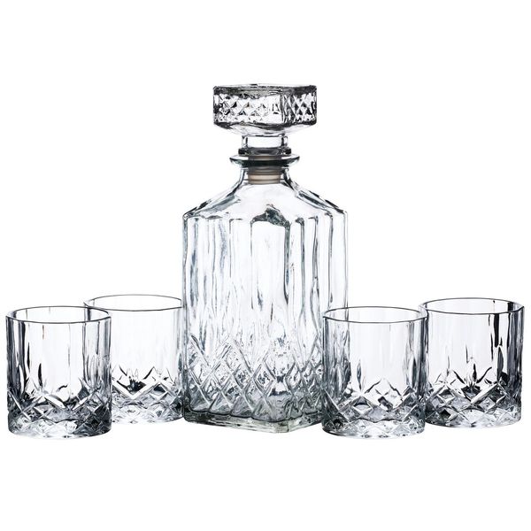 Set Per Whisky - Set Di Decanter - Caraffa Con Bicchieri - Vetro Lucido - Barcraft-image