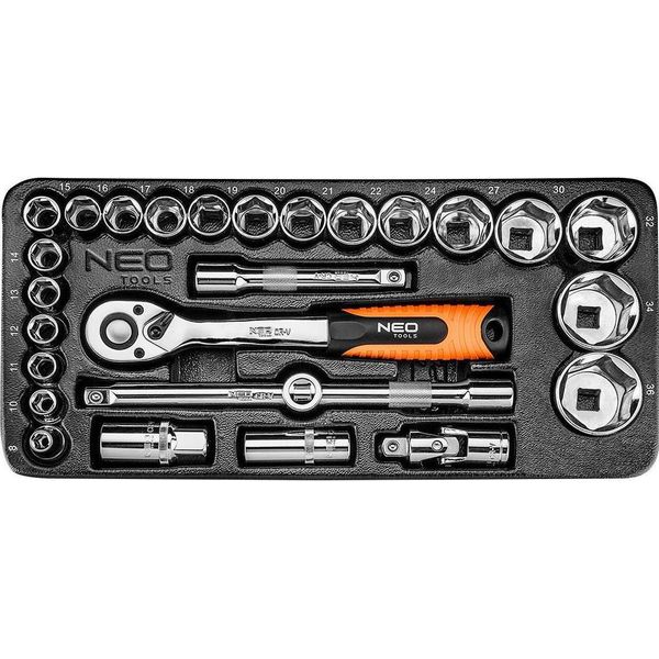 Neo Tools Chiavi A Bussola 1/2", Set Di 27 Pezzi, Inserto"-image
