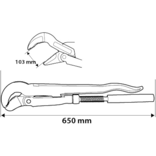Chiave Per Tubi Tipo "S"", 3,0"", 650 Mm"-image