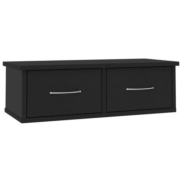 Vidaxl Scaffale A Muro Nero 60X26X18,5 Cm Materiale A Base Di Legno-image