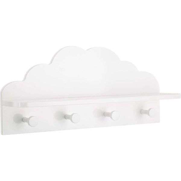 Appendiabiti Per Bambini "Cloud"" - Bianco 22 × 48 Cm - Atmosphera CréAteur D'intéRieur"-image