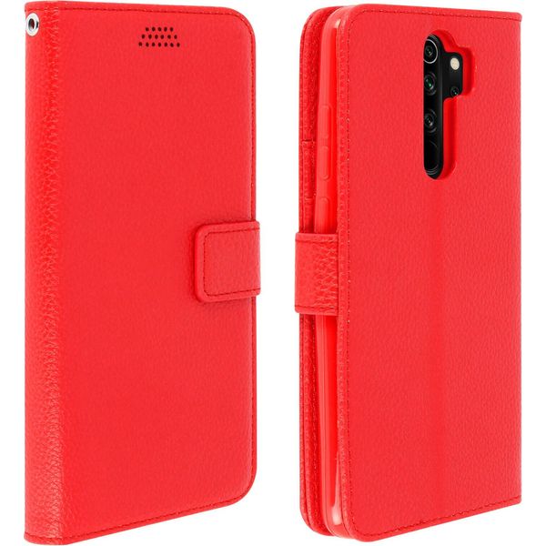 Xiaomi Redmi Note 8 Pro Flip Cover Con Slot Per Schede E Funzione Stand - Rosso-image