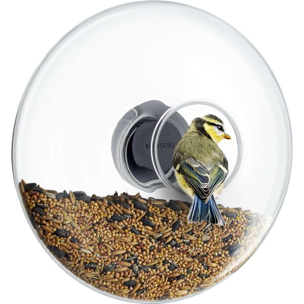 Eva Solo Fenster-Futterkugel, Futterhaus, Futterstation, Vogelfutter, Glas/Gummi/Edelstahl, Transparent, Ø 19.5 Cm, 571024-image