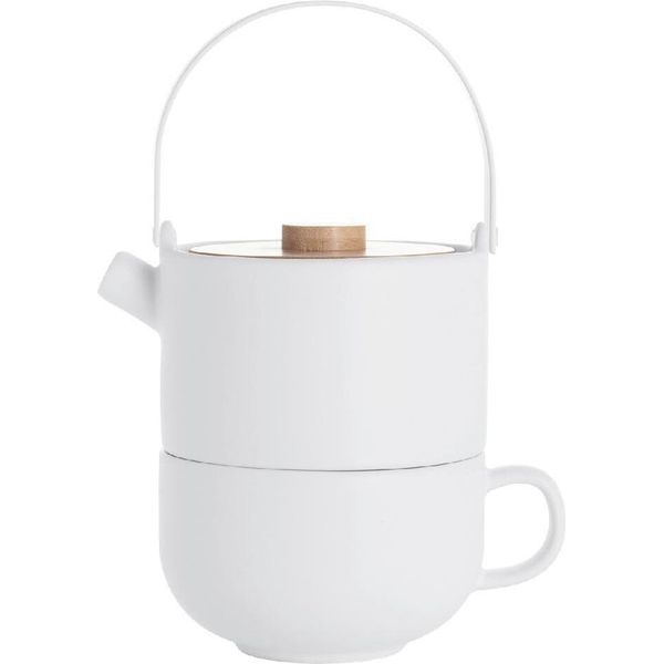 Bredemeijer 142007 Bredemeijer Tea-For-One Umea Weiß Mit Bambusdeckel 142007-image