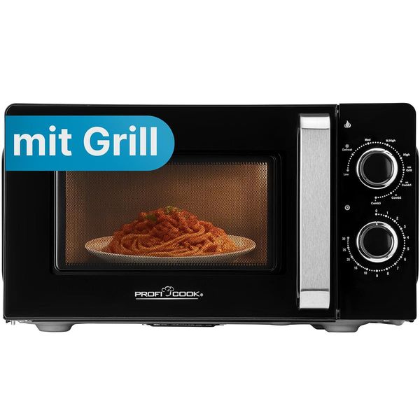 Proficook PC-MWG 1208 Microonde Con Grill, Camera Di Cottura Da 17 Litri, Grill Da 900 W, 6 Livelli Di Potenza, Timer Da 30 Minuti Con Segnale Di Fine, Nero-image