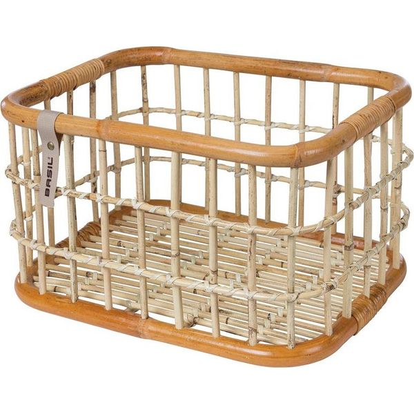 Basil Green Life Cestino Da Bicicletta In Rattan Naturale Marrone Grande 30 L-image