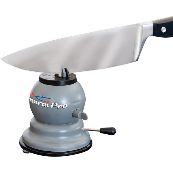 Affilacoltelli Manuale Samurai Pro | Affilacoltelli Compatto | Affilacoltelli Multiuso - Affilatura Liscia, Seghettata E A Forbice | Affilacoltelli A Forbice-image