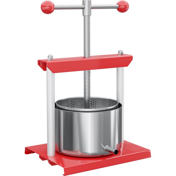 Wiltec Pressa Per Frutta 6L Pressa Per Vino In Acciaio Inox Pressa Per Frutta A Cesto Con Manico Rotante A 2 Braccia Spremiagrumi Pressa Per Bacche-image