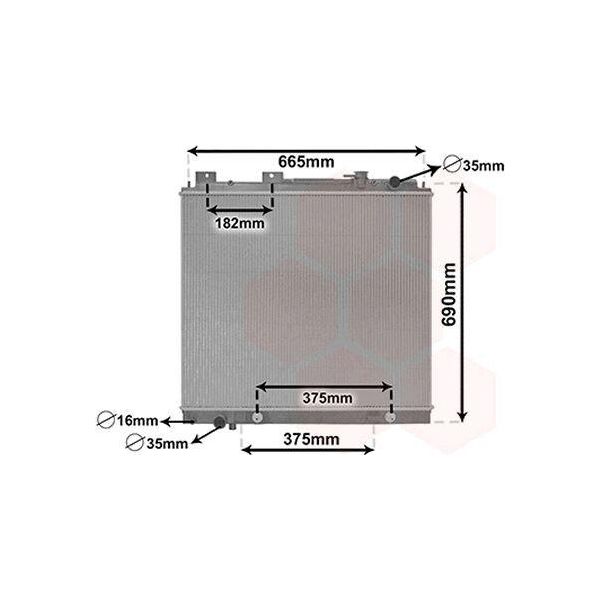 Van Wezel 33002430 Radiatore Ad Acqua Radiatore Motore Per Nissan NP300 Navara Pickup (D40) NP300 Navara Piattaforma / Telaio (D40)-image