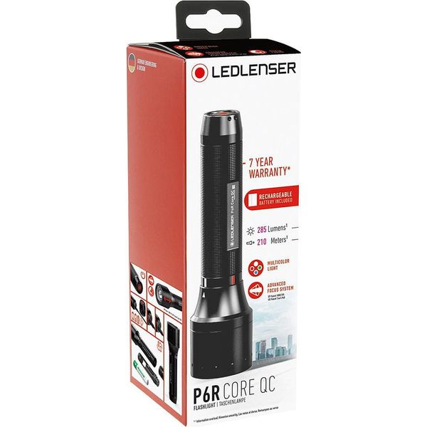 Torcia Led Lenser Led 270Lm 335M 1Liion IP54 Focus Multicolore Sw Led Lenser P6R Core Qc-image