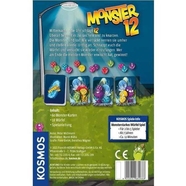 Kosmos Monster 12, WüRfelspiel, WüRfel Spiel, Familienspiel, Gesellschaftsspiel, Ab 7 Jahren, 680688-image