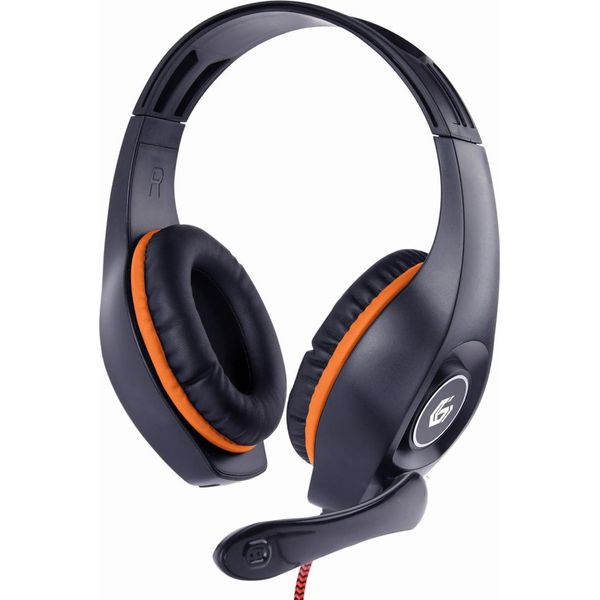 Gembird Gembird GHS-05-O Cuffie/Cuffie Cablate Head-Band Gaming Nero, Arancione-image