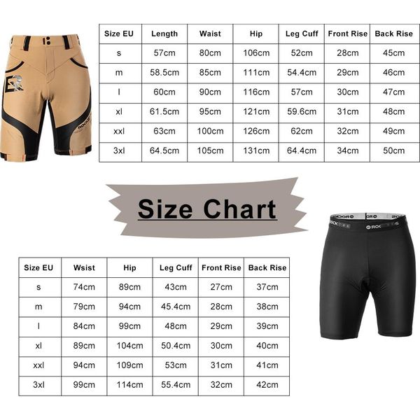Rockbros Pantaloncini Corti Da Ciclismo Con Fondello 4D Traspiranti Ad Asciugatura Rapida Pantaloncini Da Ciclismo Marrone Chiaro 3XL-image