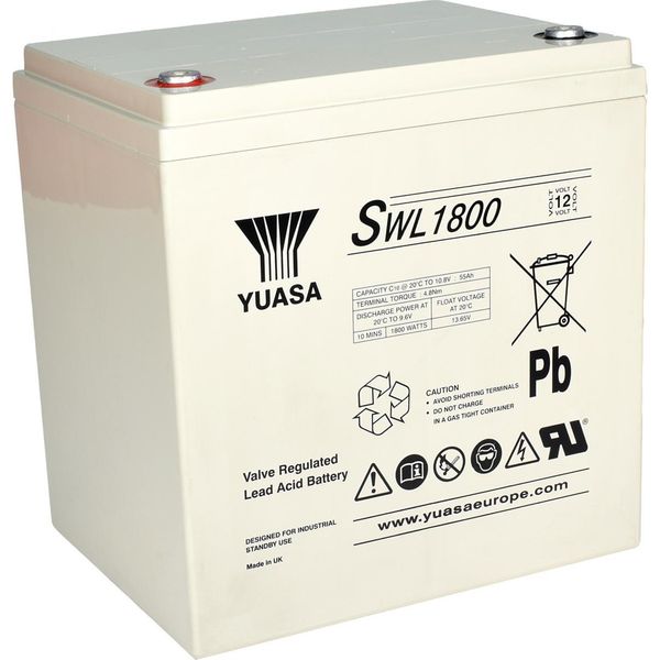 Batteria Al Piombo Yuasa SWL1800 Pb 12V / 57,6Ah 10-12 Anni, M6 Interno-image