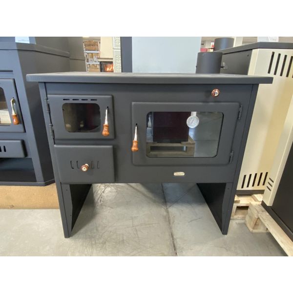 Forno Da Cucina Gambe Della Cucina A Legna Forno Policombustibile In Ghisa Top Prity 2P41 Bimschii 15,2Kw-image