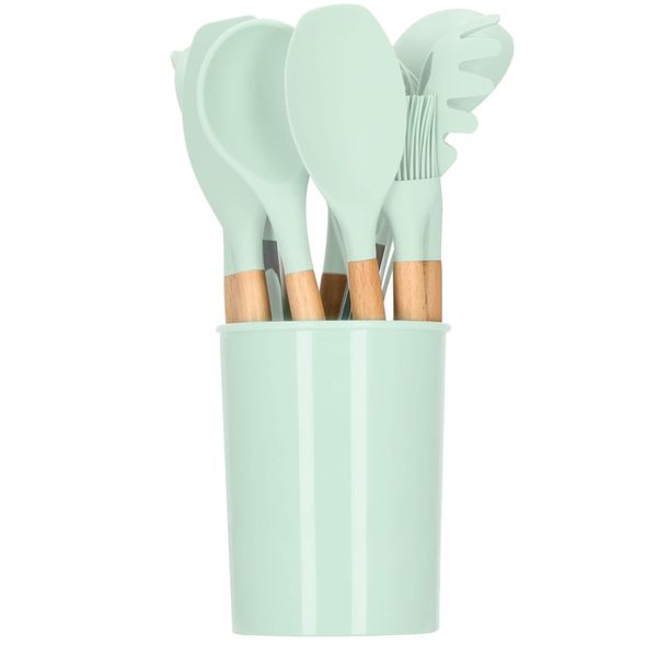 Set Di Utensili Da Cucina In Silicone Da 12 Pezzi Cucchiaio Da Cucina Set Di Utensili Da Cucina - Grigio-image