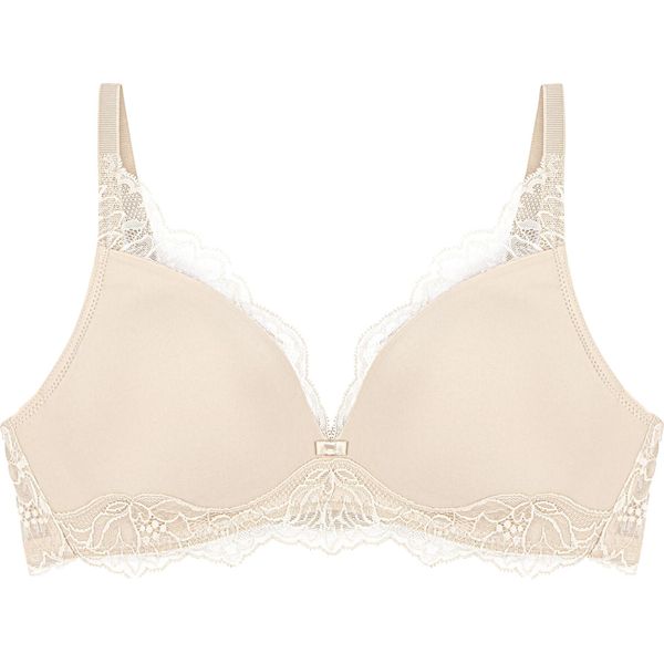 Triumph Amourette Charm Reggiseno In Coppa P Senza Ferretto Fine Pizzo Sulla Scollatura, Coppe Lisce Senza Ferretto, Leggera Imbottitura Per Un Bel DéColleté-image