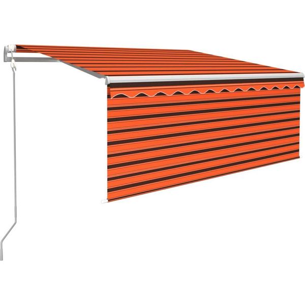Vidaxl Tenda Automatica A Rullo Con Sensore Di Vento A Led 3,5X2,5 M-image