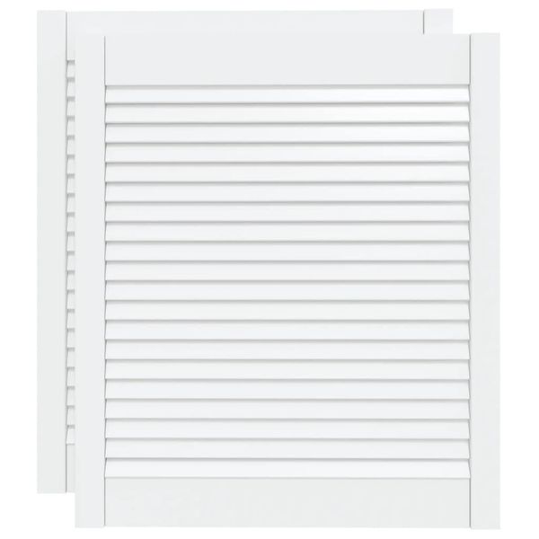 Vidaxl Armadio Ante A Persiana Design 2 Pz. Bianco 69X59,4 Cm In Legno Massiccio-image