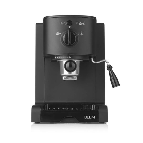 Beem Espresso Perfect Macchina Portafiltro Per Espresso Deep Black Matt Edition Cialde Di Polvere Per Espresso Capsule Ugello Per Montare Il Latte Piastra Scalda Caffè-image