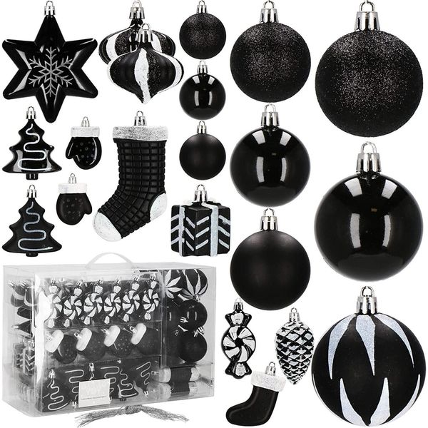 Bubles Di Natale Bubles Per Albero Di Natale Bubles Per Albero Di Natale 77 Pezzi Decorazione - Nero-image