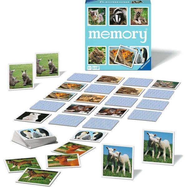 Ravensburger Memory® Tierkinder - 20879 - Il Classico Gioco Per Gli Amanti Degli Animali, Gioco Di Memoria Per 2-8 Giocatori Dai 3 Anni In Su 20879-image