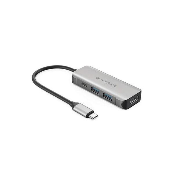 Hyper HD41-GL Replicatore Di Porte E Docking Station Per Laptop Usb 2.0 Type-C Nero, Grigio-image