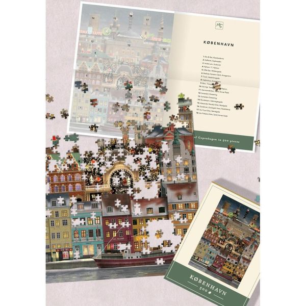 Martin Schwartz Puzzle Copenaghen Natale, Puzzle Città Danimarca, 33 X 47 Cm, 500 Pezzi, MS0616-image