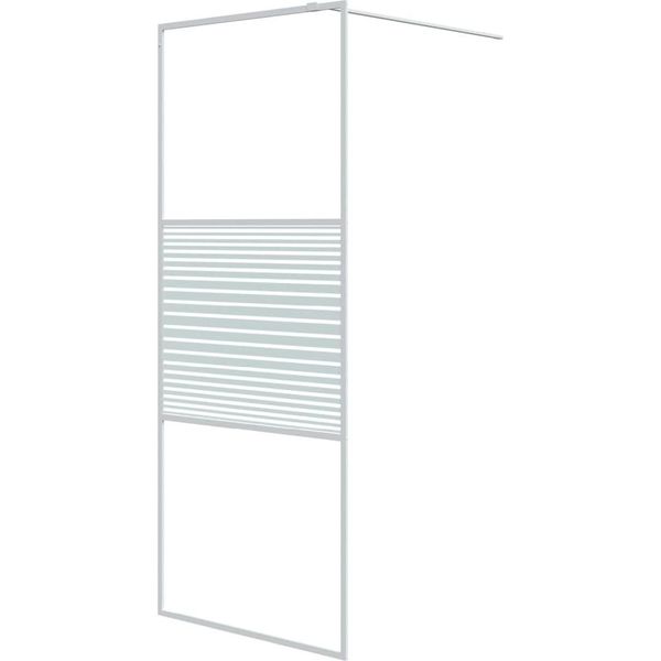 Vidaxl Schermo Doccia Per Cabina Doccia Bianco 80X195 Cm Esg Vetro Chiaro-image