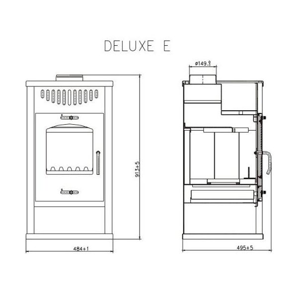Eek A+ Victoria Deluxe Termocamino Е Con 11,9 Kw Termocamino Stufa A Legna Bimschv Ii-image