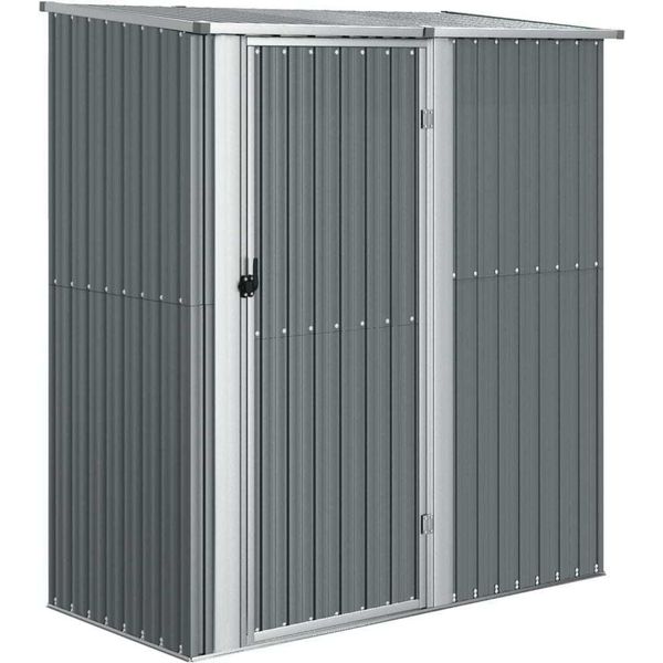 Vidaxl Capanno Per Attrezzi Grigio 180,5X97X209,5 Cm Acciaio Zincato-image