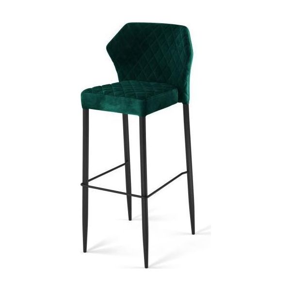 Sgabello Da Bar Louis Verde, Imbottito In Velluto, Ignifugo, 50 X 47 X 105 Cm (L X P X A), 52102, 2 Pezzi-image