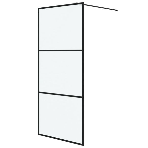 Vidaxl Schermo Doccia Per Cabina Doccia Nero 90X195Cm Vetro Esg Opaco-image