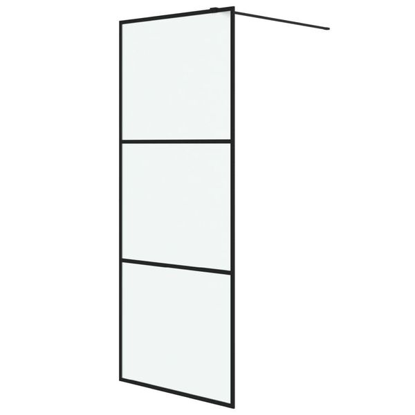 Vidaxl Schermo Doccia Per Cabina Doccia Nero 80X195 Cm Vetro Esg Opaco-image