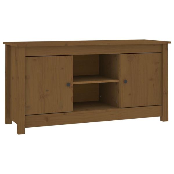 Mobile Tv Marrone Miele 103X36,5X52 Cm In Legno Di Pino Massiccio-image