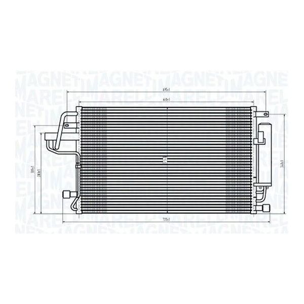 Magneti Marelli 350203843000 Condensatore Climatizzatore Condensatore Climatizzatore Per Hyundai Tucson (Jm) +Essiccatore-image