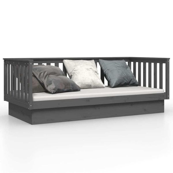 Vidaxl Letto Da Giorno Grigio 80X200 Cm In Legno Di Pino Massiccio-image