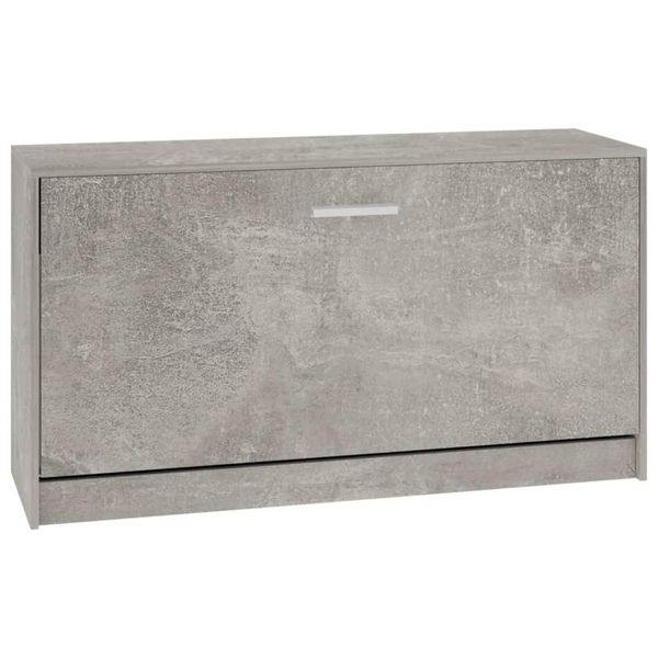 Vidaxl Panca Per Scarpe In Cemento Grigio 80X24X45 Cm Materiale A Base Di Legno-image