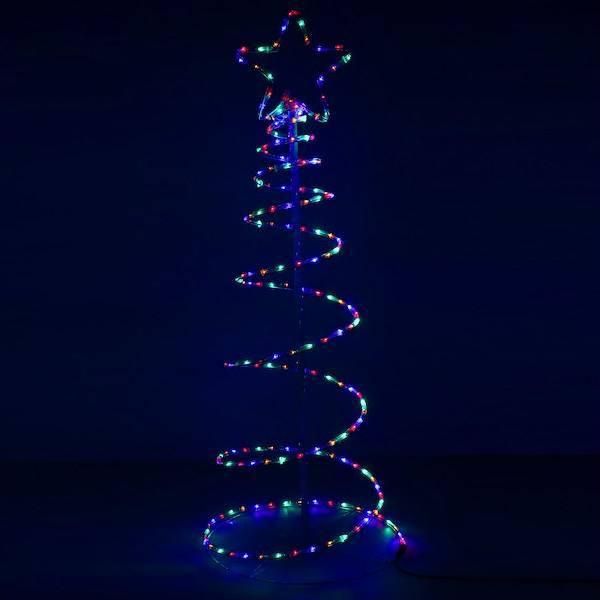 Springos Albero Luminoso A Spirale A Led Con Stella Alto 135 Cm Con 192 Led Albero Di Natale A Led Multicolore Albero Di Natale A Spirale Per Interni Ed Esterni Lampada Da Tavolo A Luce Notturna-image