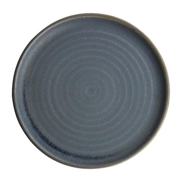Piatto Rotondo In Tela Olympia Con Bordo Stretto Blu Granito 26,5 Cm-image