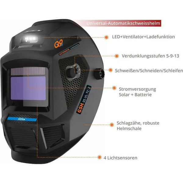 GÜDe Casco Automatico Per Saldatura Maschera Per Saldatura Scudo GSH-3S-VL-TC-2-image
