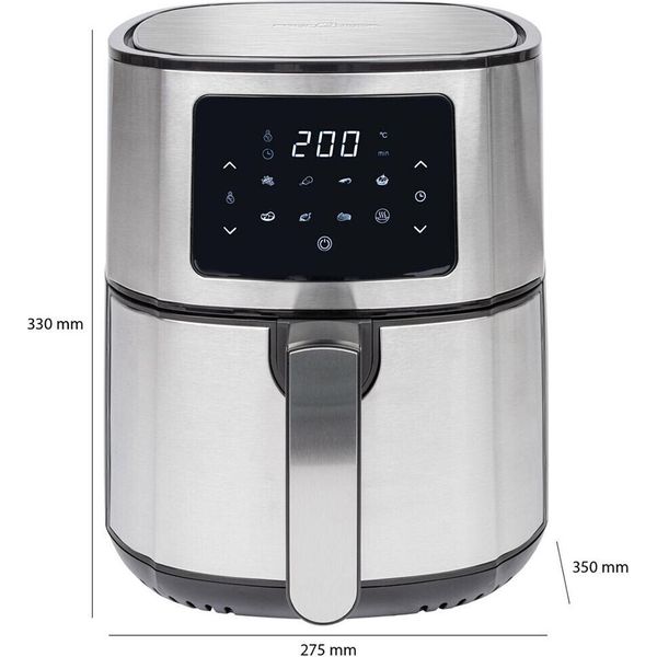 Profi Cook PC-FR 1239 H Friggitrice Ad Aria Calda Nera, 7 Programmi Automatici, 5,5 L-image